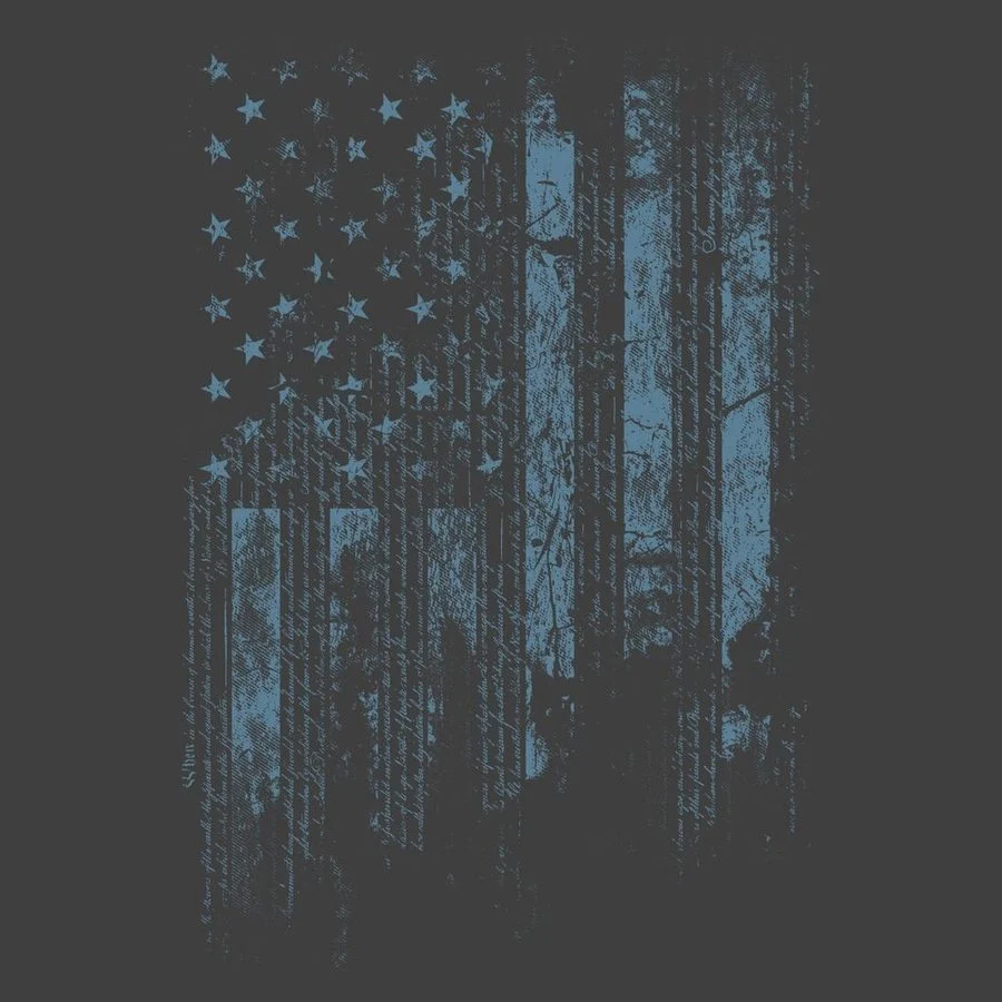 1776 Flag Hoodie - Dark Heather Gray - Image 4