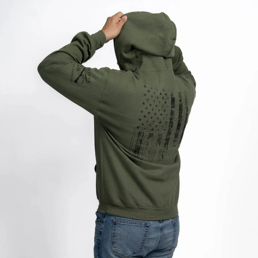 1776 Flag Hoodie - Military Green - Image 11