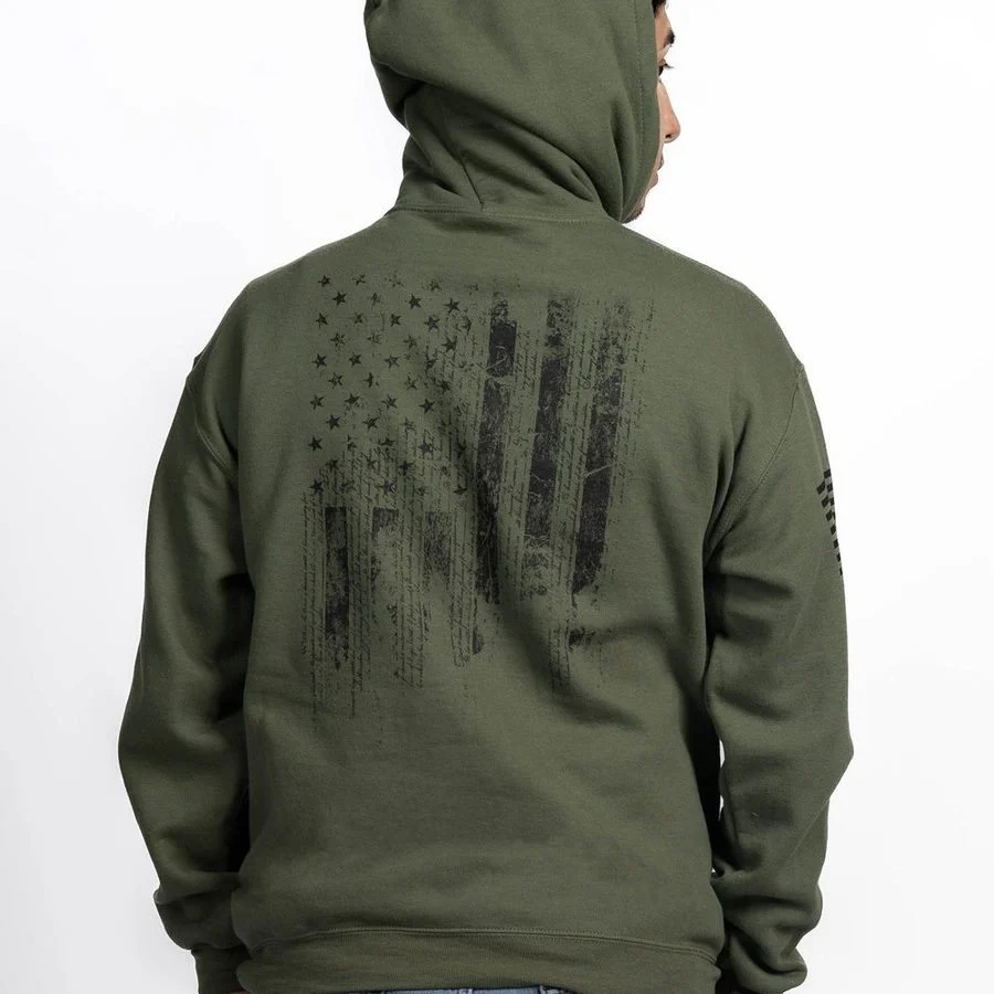 1776 Flag Hoodie - Military Green - Image 9