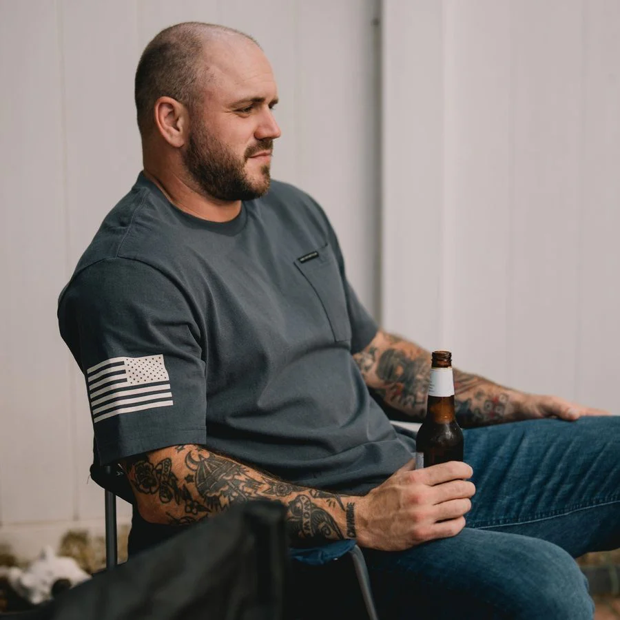 Basic Heavyweight Pocket T-Shirt - Charcoal - Image 6