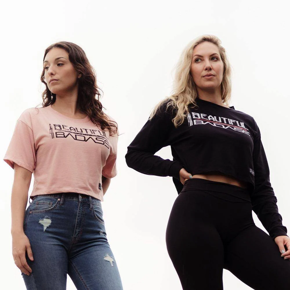 Women's Beautiful Badass Cropped T-Shirt - Desert Pink - Image 4