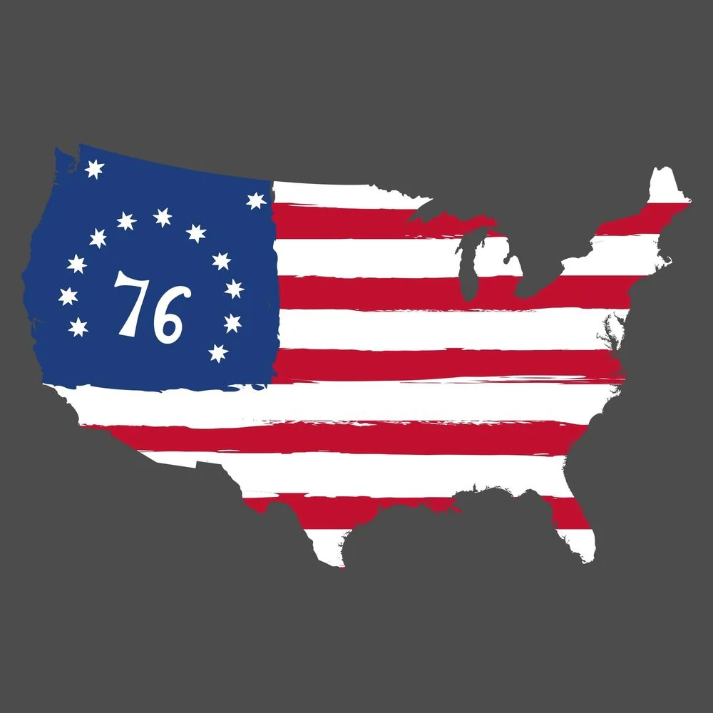 Bennington 1777 Flag T-Shirt - Dark Heather Gray - Image 4