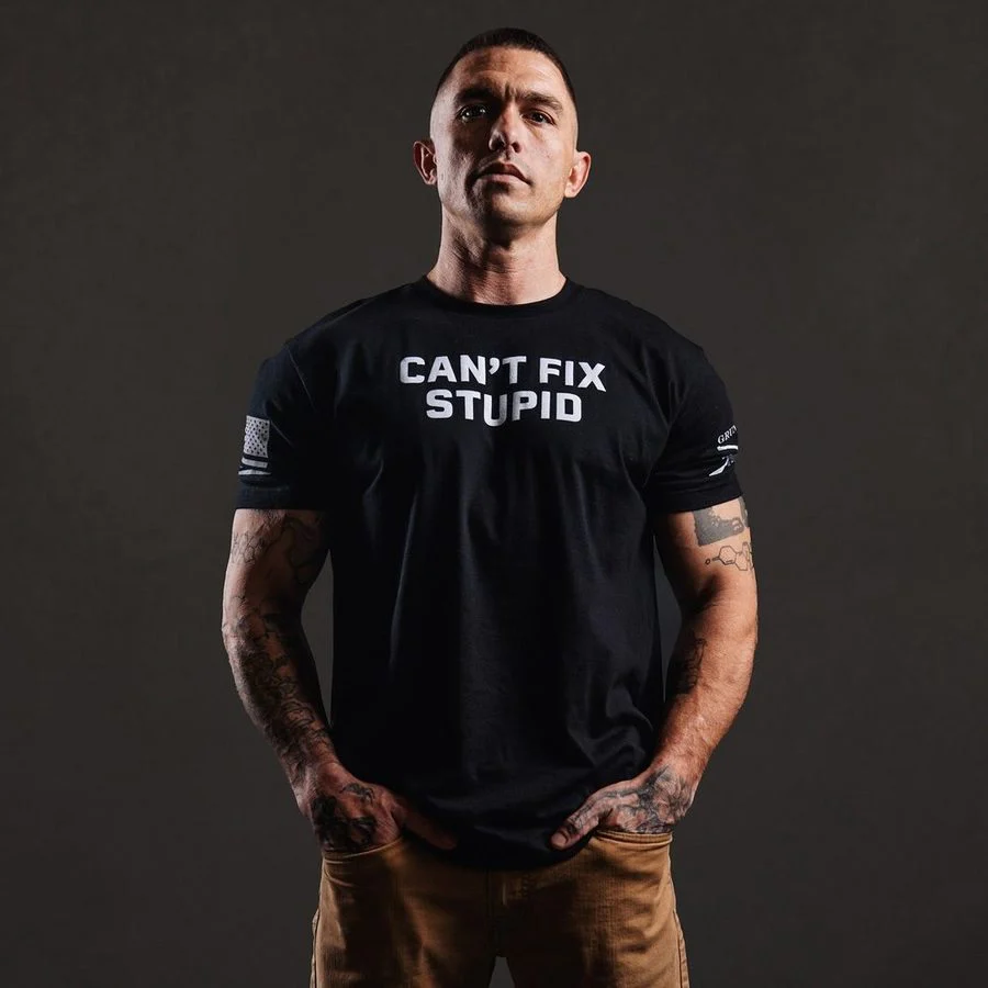 Can't Fix Stupid T-Shirt - Black - Image 2