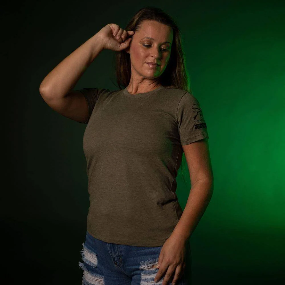 Club Member - Women's Basic Slim Fit T-Shirt- Heather Light Olive - Image 2