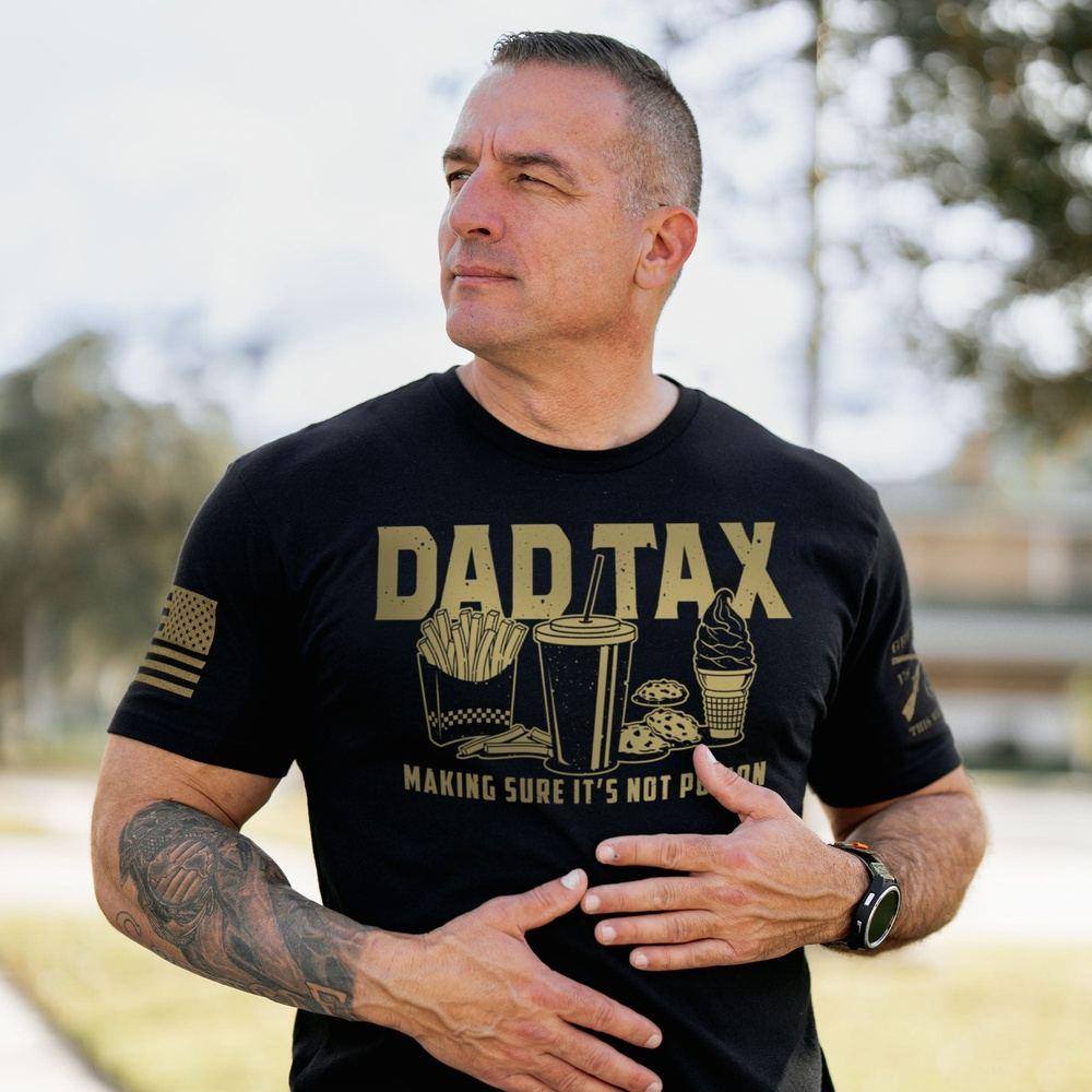 Dad Tax T-Shirt - Black - Image 2