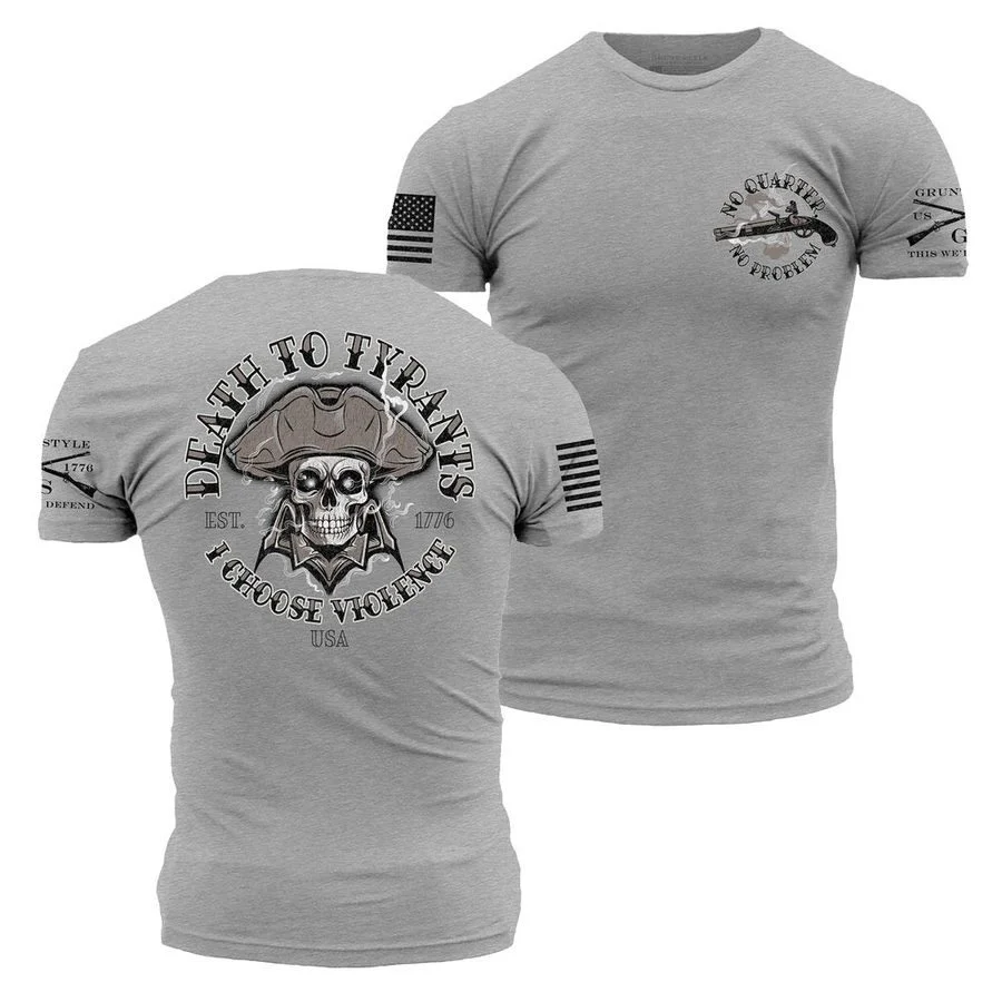 Death To Tyrants T-Shirt - Dark Heather Gray