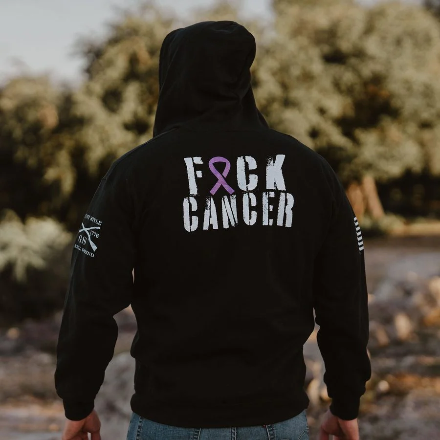 F*ck Cancer Full-Zip Hoodie - Black - Image 2