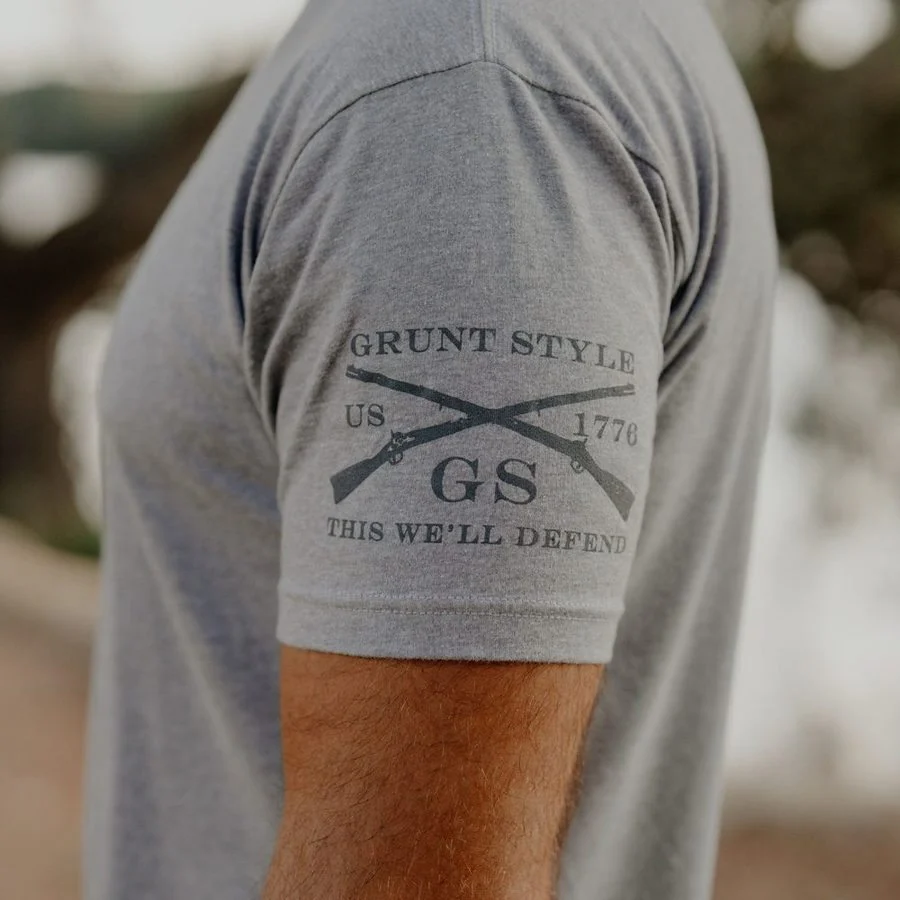 Freedom Flag T-Shirt - Dark Heather Gray - Image 4