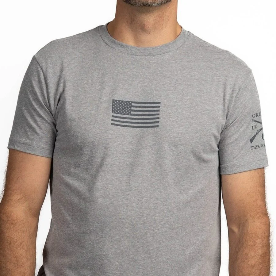 Freedom Flag T-Shirt - Dark Heather Gray - Image 7