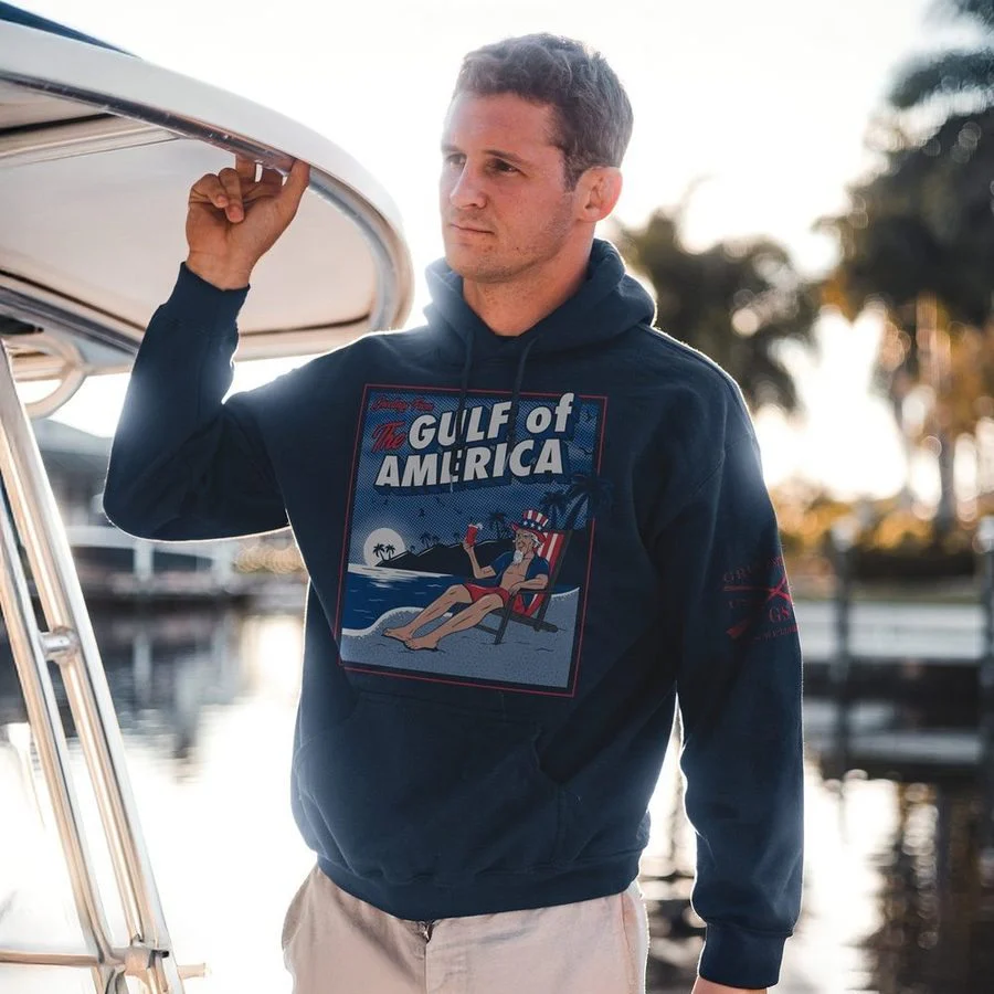 Greetings From The Gulf Of America Hoodie - Navy - Image 2