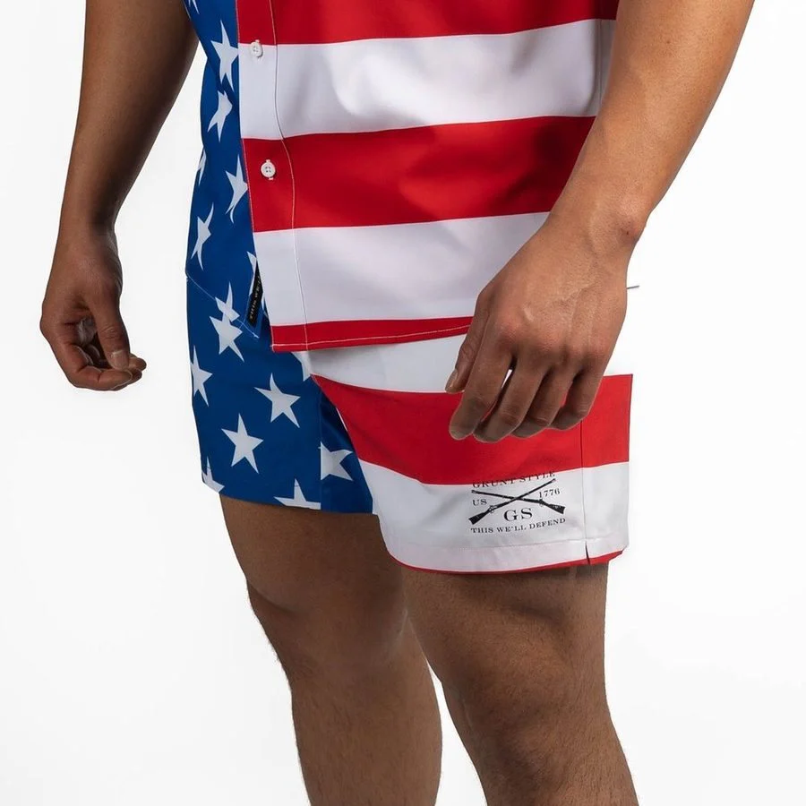Grunt Short 5" Inseam - American Flag - Image 7