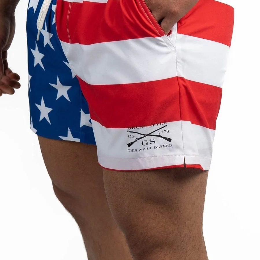Grunt Short 5" Inseam - American Flag - Image 8
