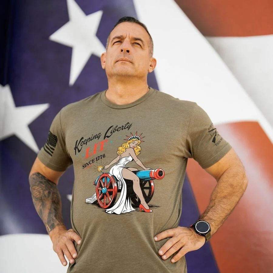 Keeping Liberty Lit T-Shirt - Military Green - Image 2