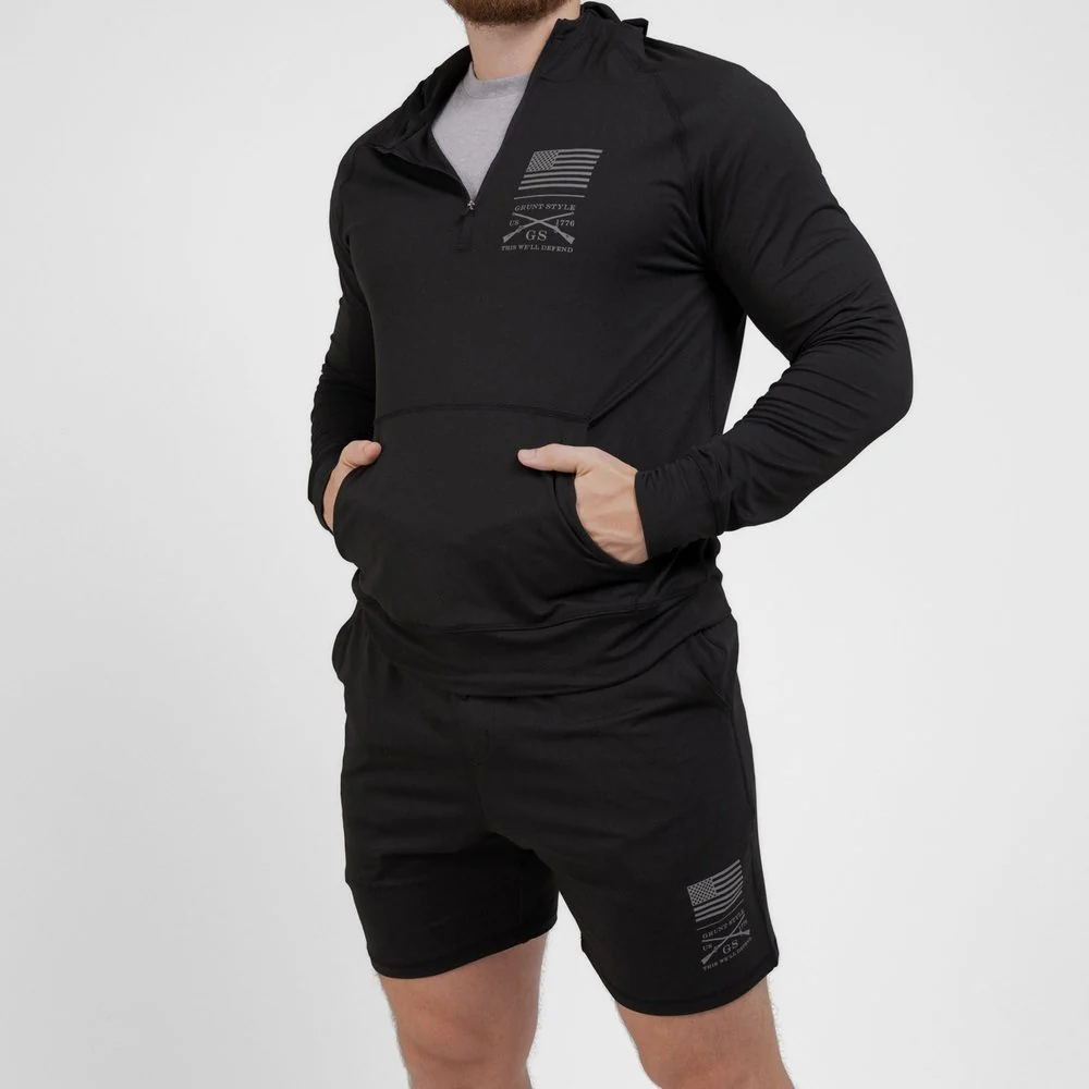 Men's All-Day 1/4 Zip Hoodie - Heather Black - Image 6