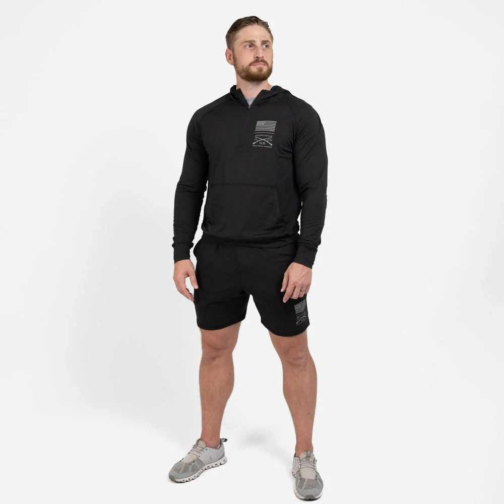 Men's All-Day 1/4 Zip Hoodie - Heather Black - Image 7