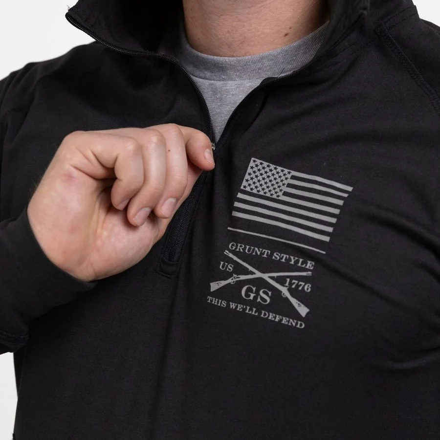 Men's All-Day 1/4 Zip Hoodie - Heather Black - Image 9
