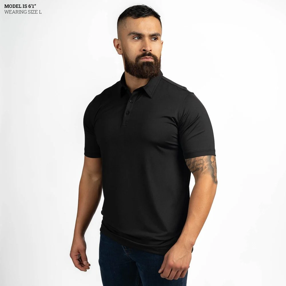 Men's Polo - Black - Image 9