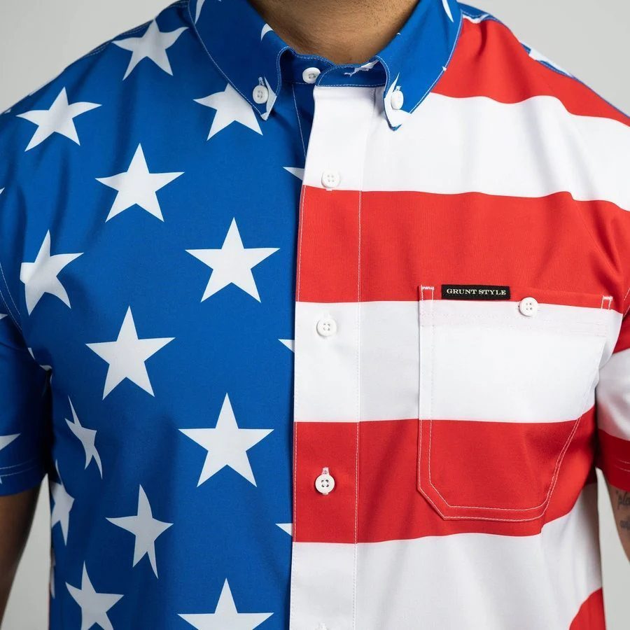 Men's Commander Button Down - American Flag - Image 5