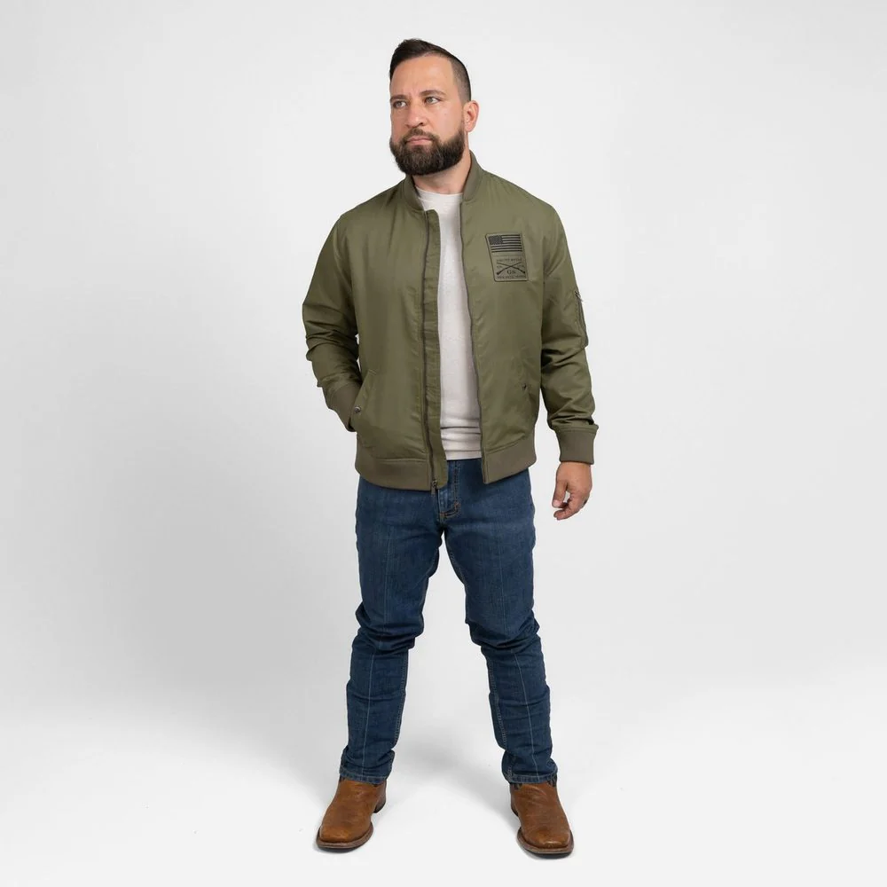Men's Stealth Bomber Jacket - Military Green - Image 2