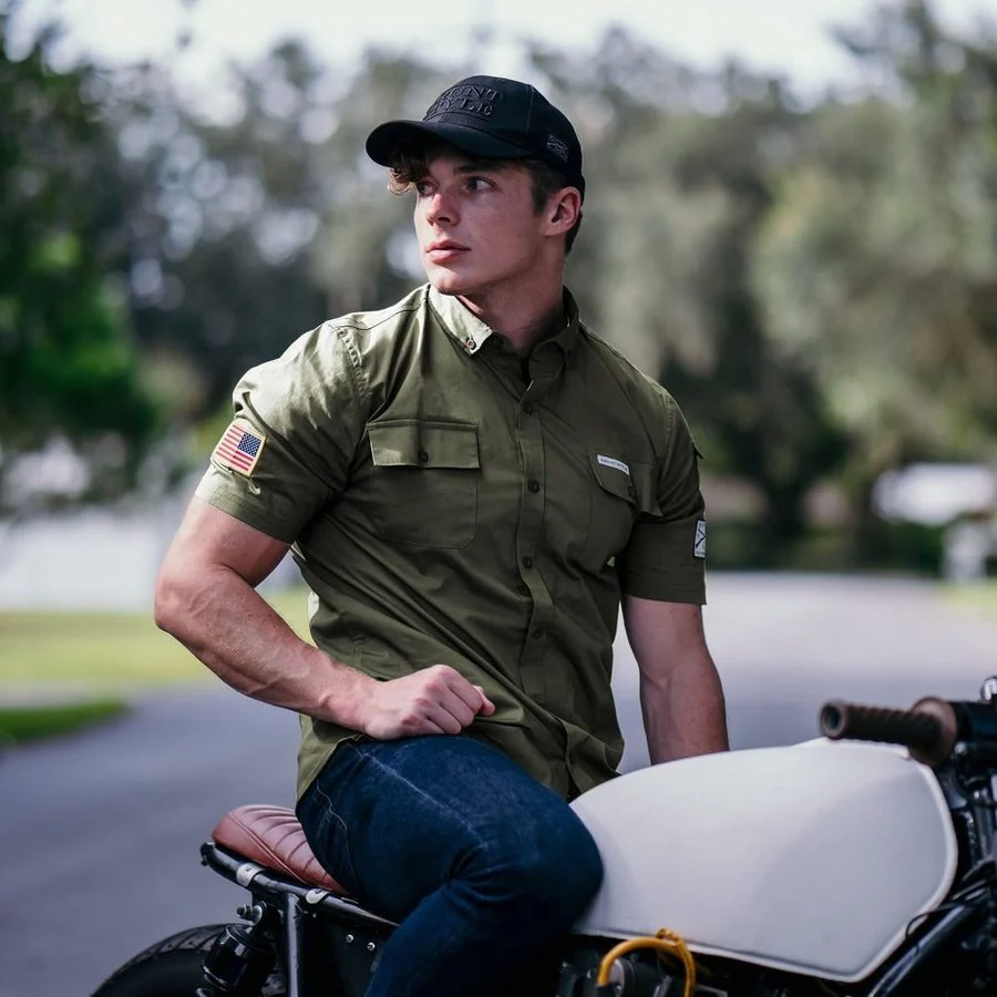 Men's Garage Button Down - Military Green - Image 3