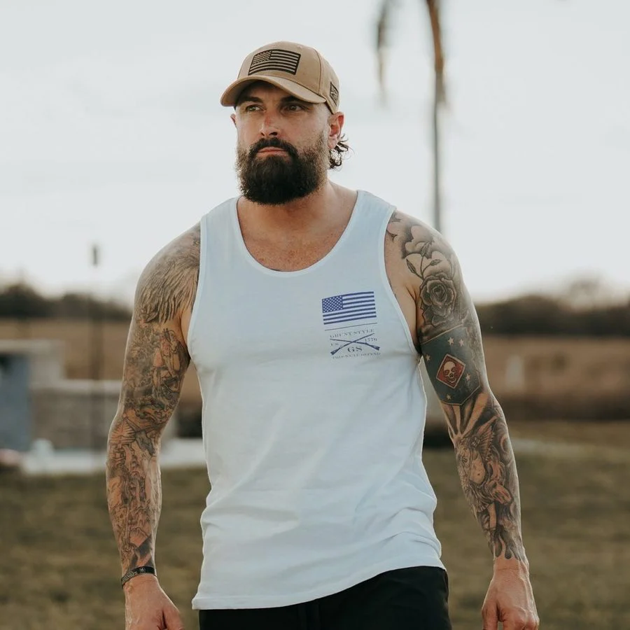 Men's Sun Out, Guns Out Muscle Tank - White - Image 3