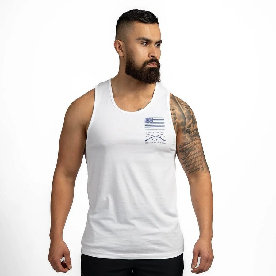 Men's Sun Out, Guns Out Muscle Tank - White - Image 6