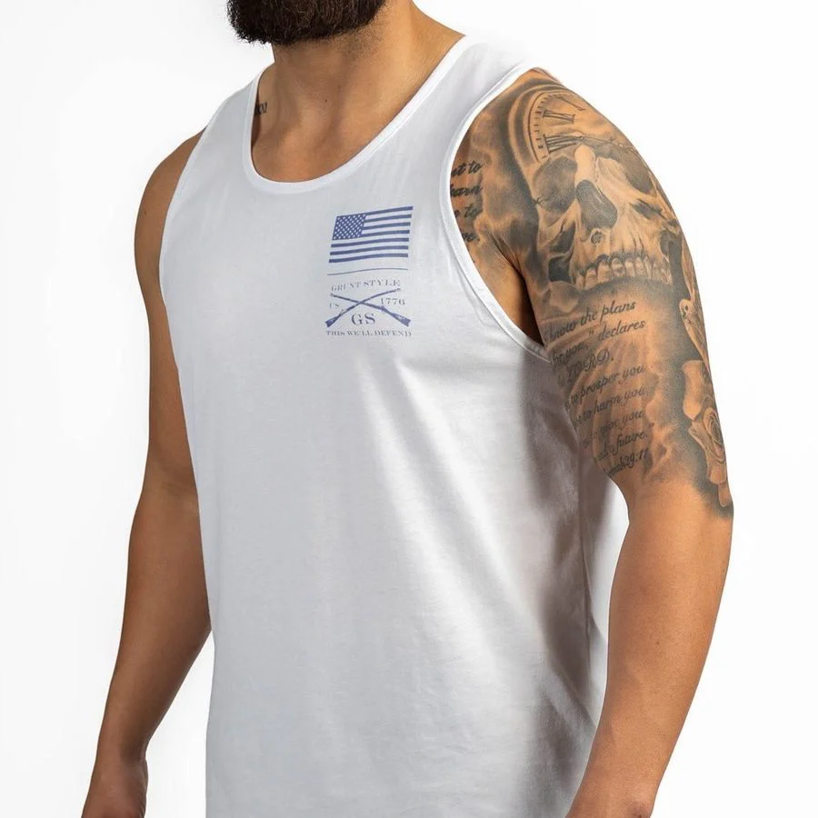 Men's Sun Out, Guns Out Muscle Tank - White - Image 7