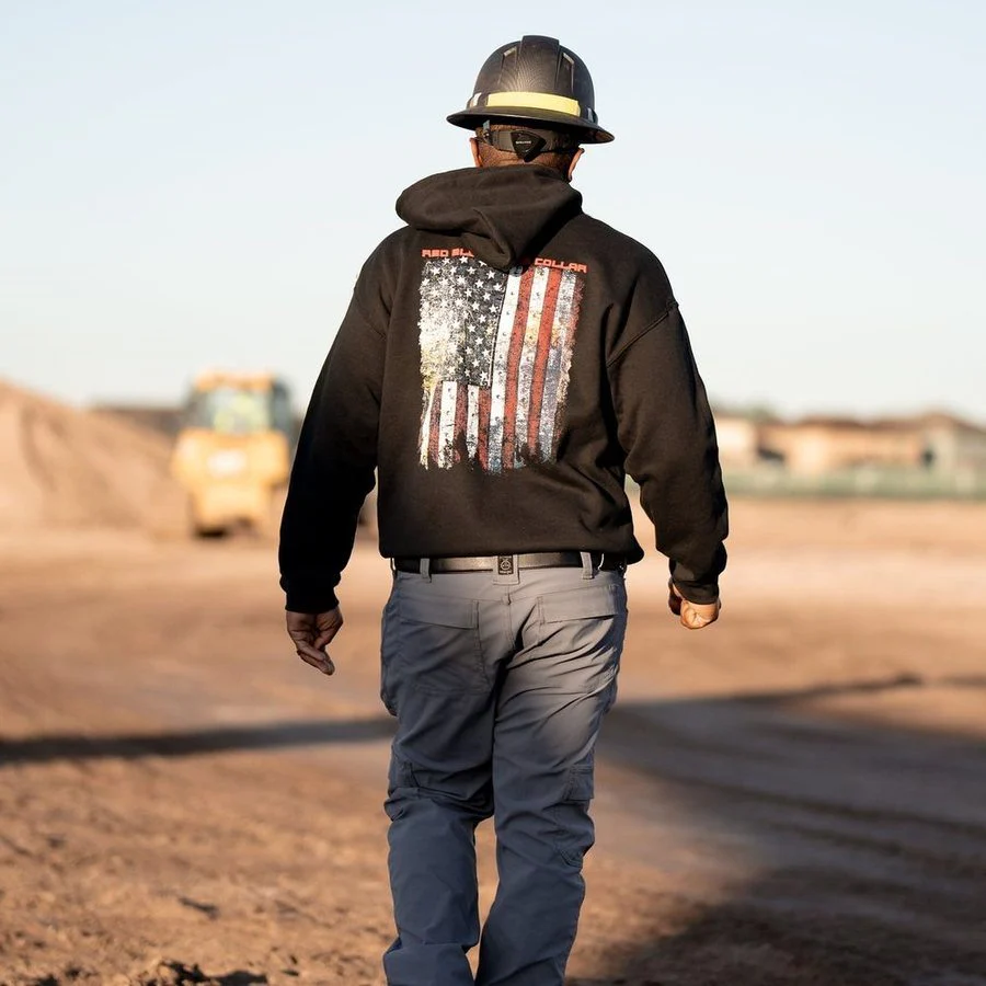 Red Blood Blue Collar® Hoodie - Black - Image 3