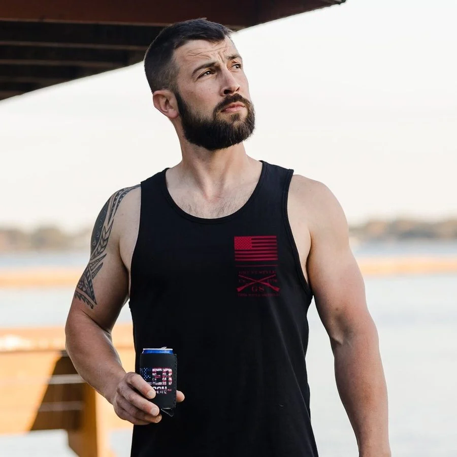 Red Blood Blue Collar® Tank - Black - Image 2