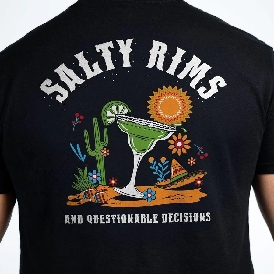 Salty Rims T-Shirt - Black - Image 7