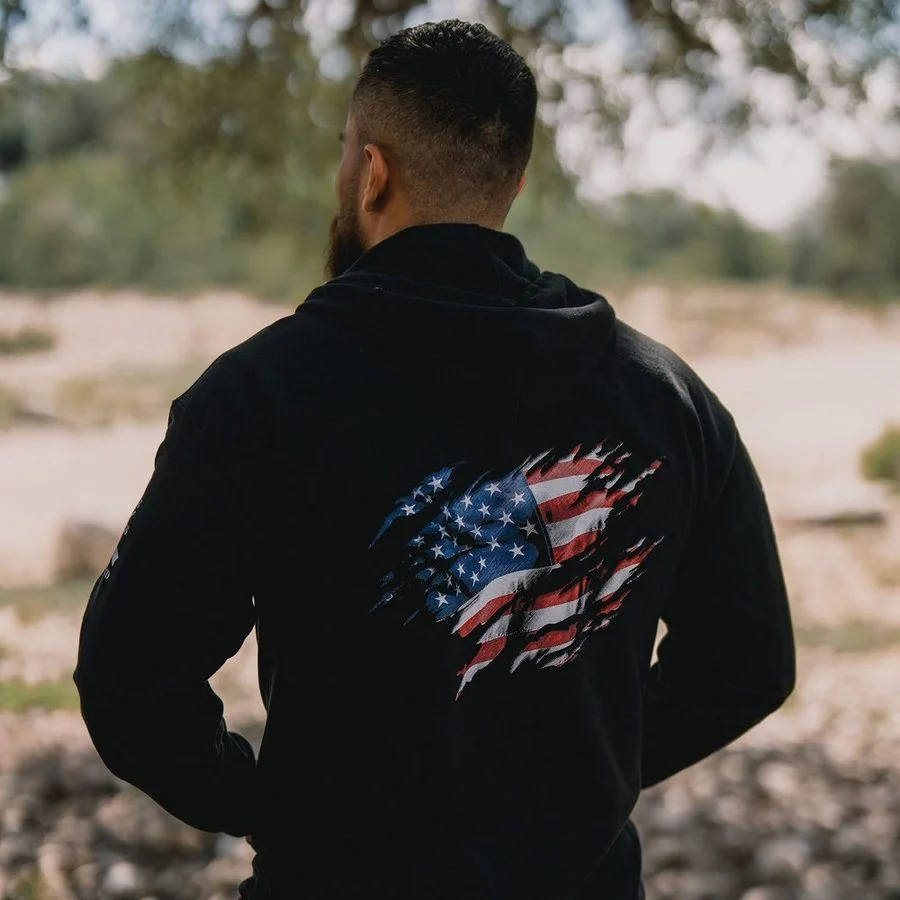 Still Standing Full-Zip Hoodie - Black - Image 4