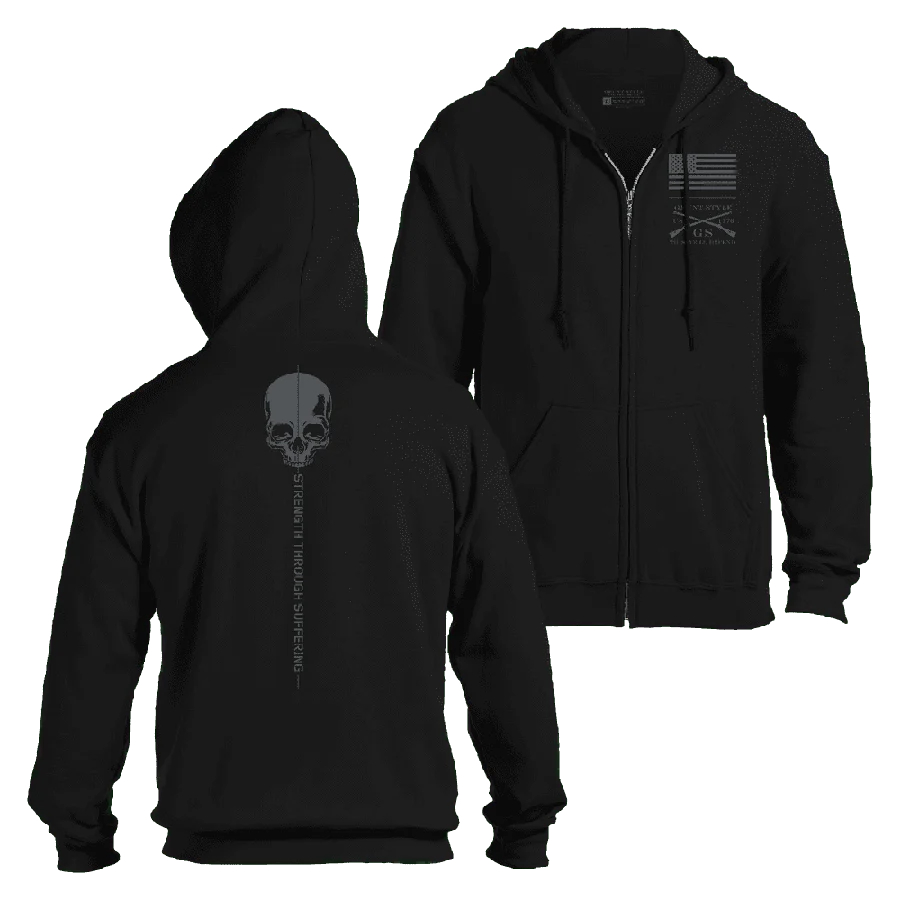 Strength Through Suffering Full-Zip Hoodie - Black