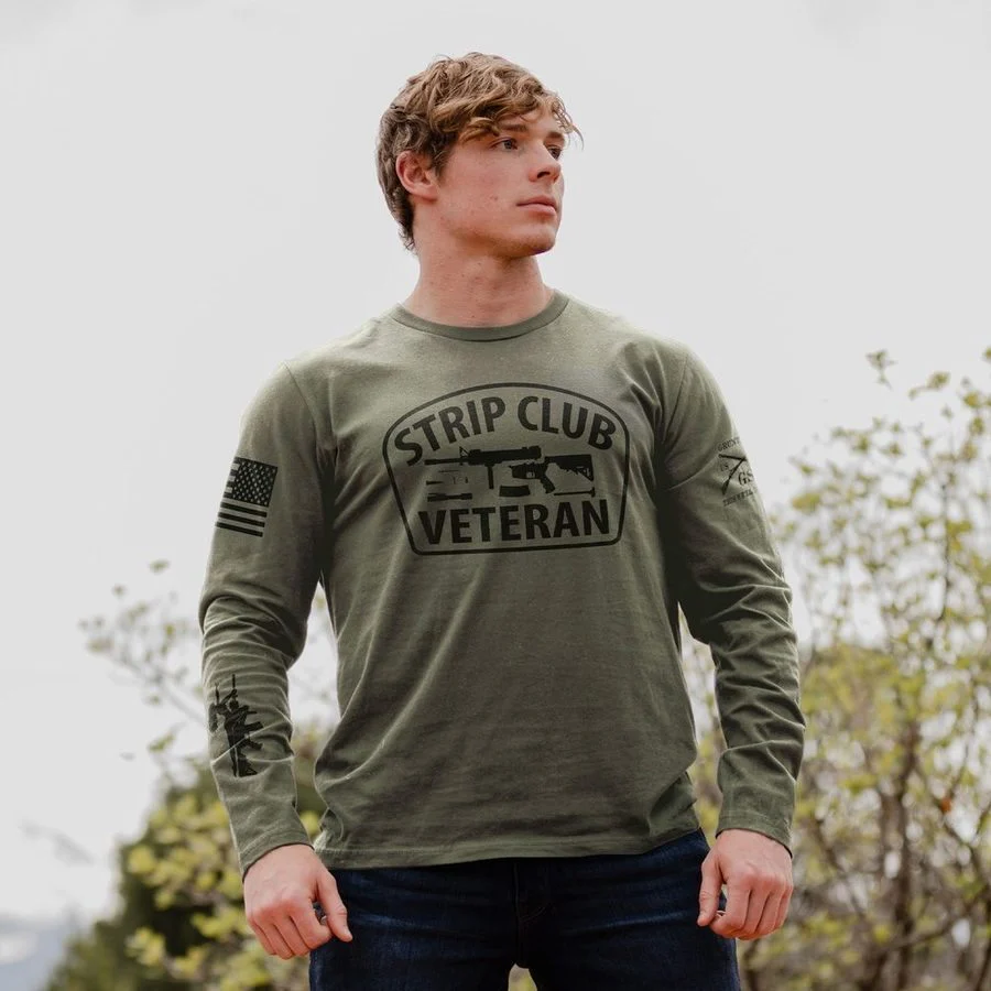 Strip Club Veteran Long Sleeve - Military Green - Image 2
