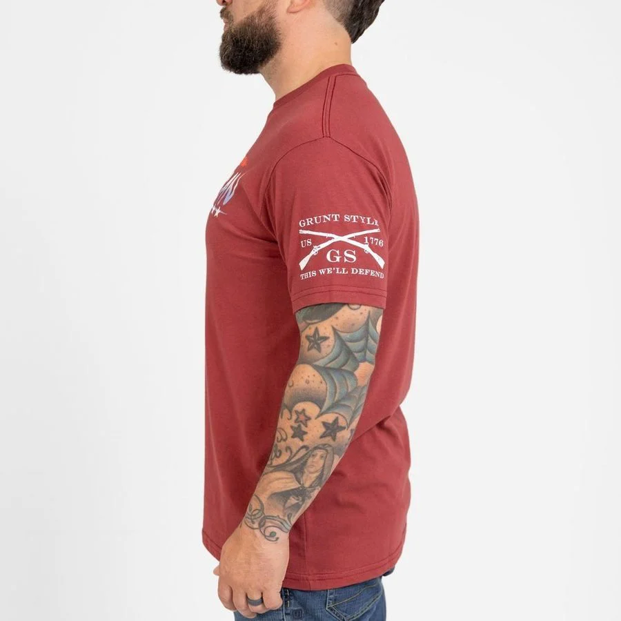 Unapologetically American T-Shirt - Red Plum - Image 8