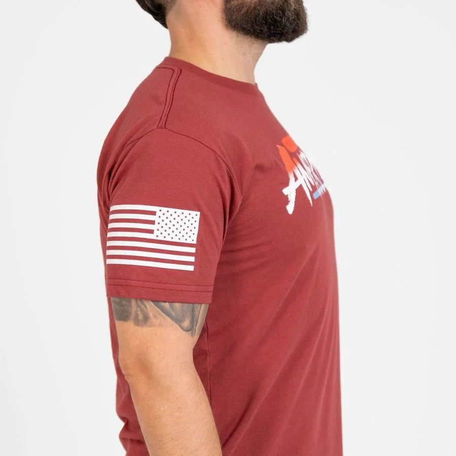 Unapologetically American T-Shirt - Red Plum - Image 9