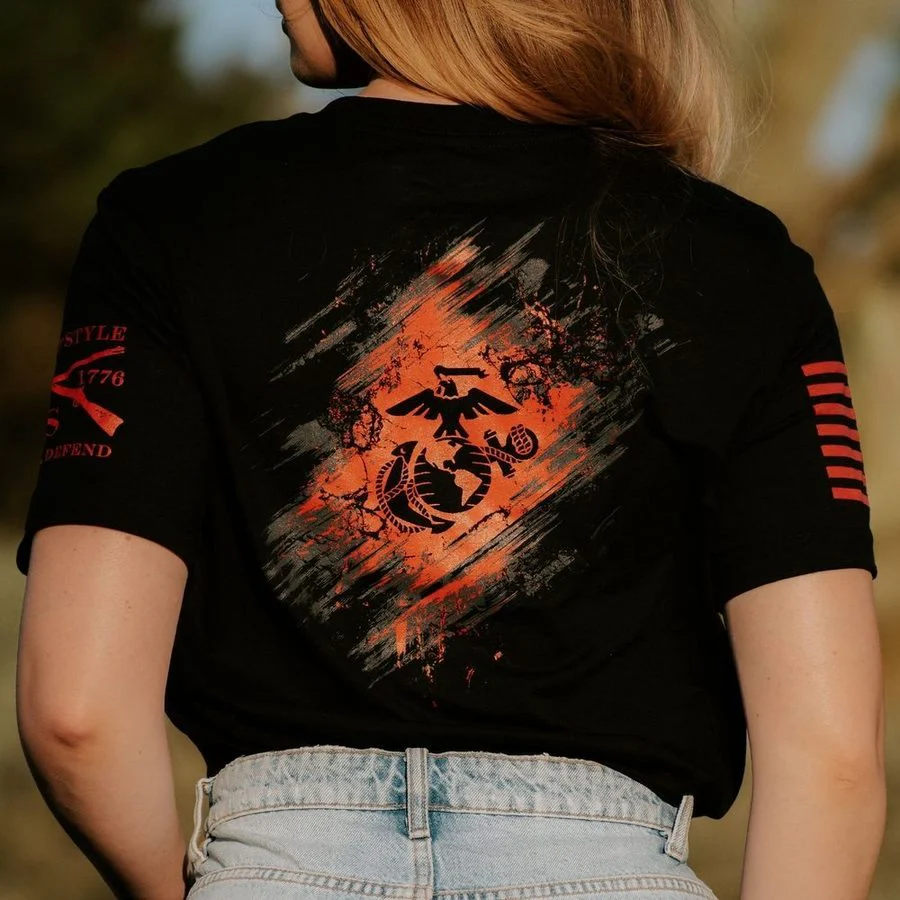 USMC - Bound In Blood T-Shirt - Black - Image 2
