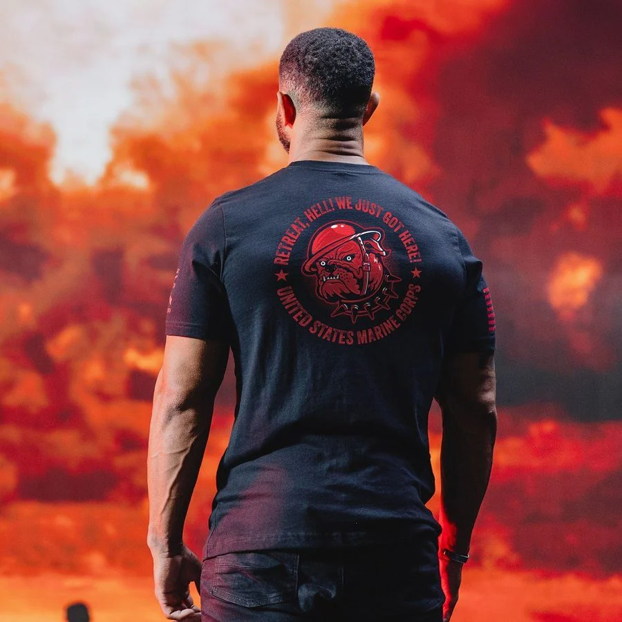 USMC - Retreat, Hell T-Shirt - Black - Image 2