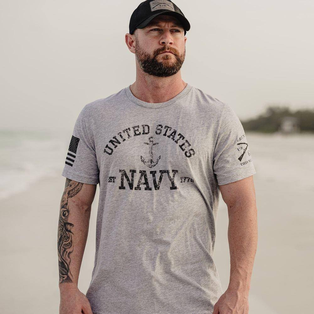 USN - Est. 1775 2.0 T-Shirt - Athletic Heather - Image 2