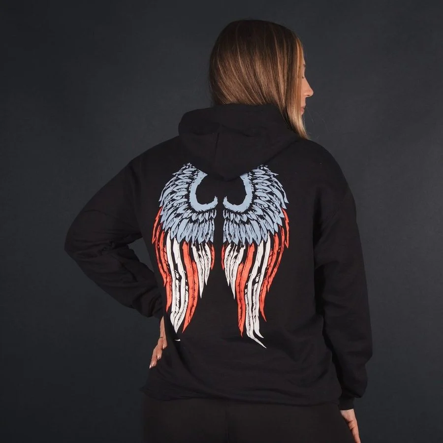 Women's Freedom Angel Hoodie - Black - Image 2