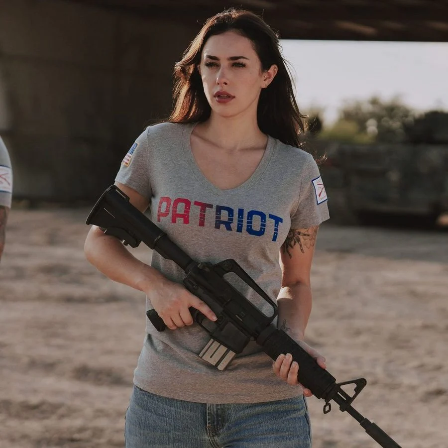 Women's Patriot V-Neck - Dark Heather Gray - Image 2