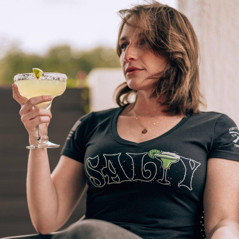 Women's Salty V-Neck - Black - Image 3