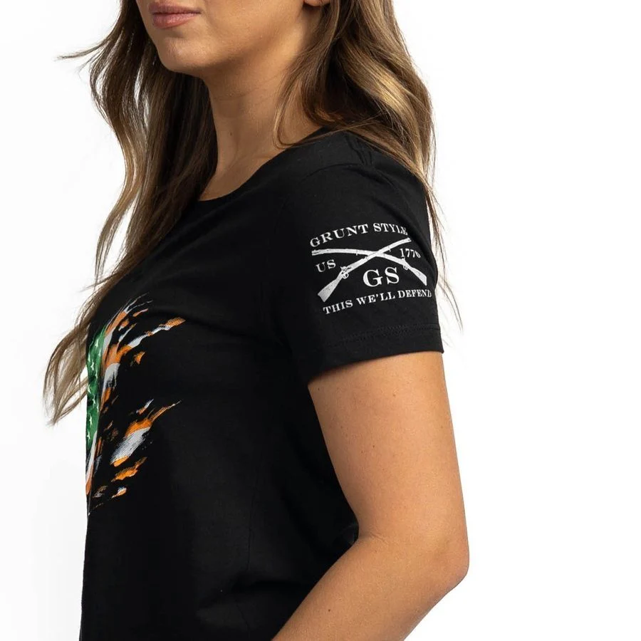 Women's Still Standing Irish Colors Slim Fit T-Shirt - Black - Image 9