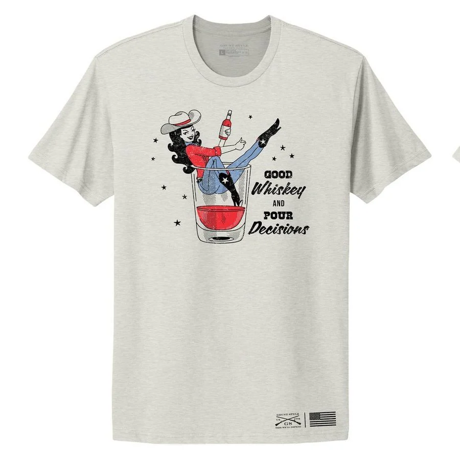 Women's Whiskey Cowgirl Boyfriend Fit T-Shirt - Sand